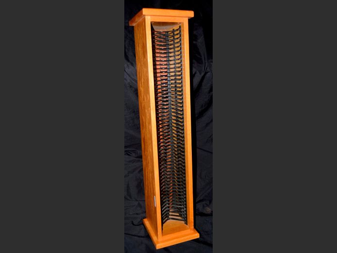 OAK CD STAND, 23 x 20 x 95cm