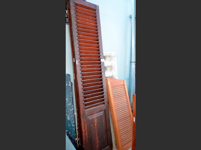 LOT OF 4: MERANTI SHUTTERS, 211 x 45cm & 107 x 39cm