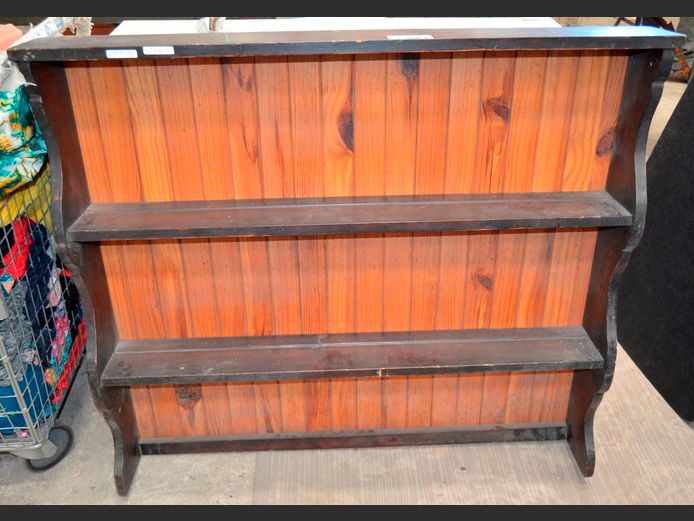 PINE 2-TIER WELSH DRESSER TOP, 106 x 16 x 92cm