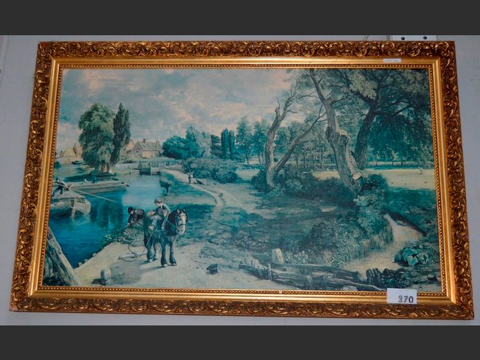 GILT ORNATELY FRAMED PRINT "LANDSCAPE", 97 x 58cm