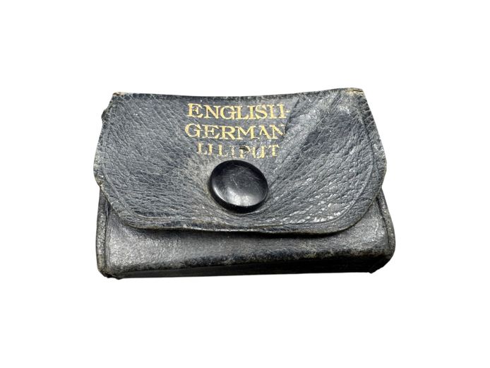 Vintage "Liliput" English–German Miniature Dictionary in Leather Case