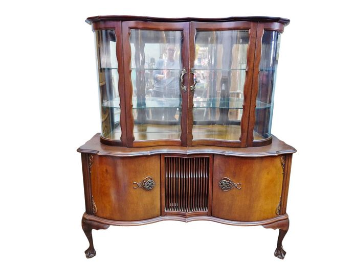 Vintage Imbuia Ball & Claw Radiogram Showcase
