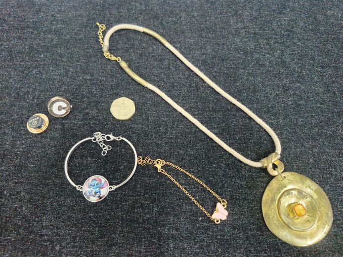 Costume Jewelry Lot: Statement Pendant, Bracelets & Jibbitz