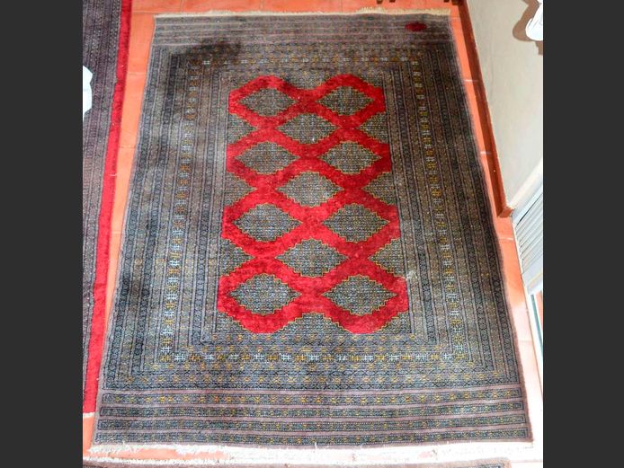 BALUCH BLACK & DARK RED PERSIAN CARPET, 165 x 125cm