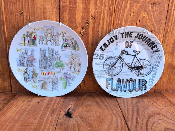 Set of 2 Decorative Plates  – York Souvenir & Bicycle Journey Art