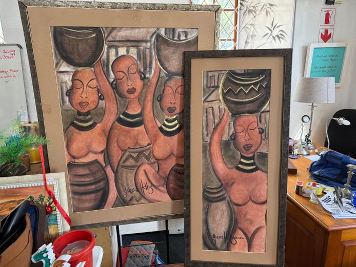 2 African art pieces by Irene Holtzhausen