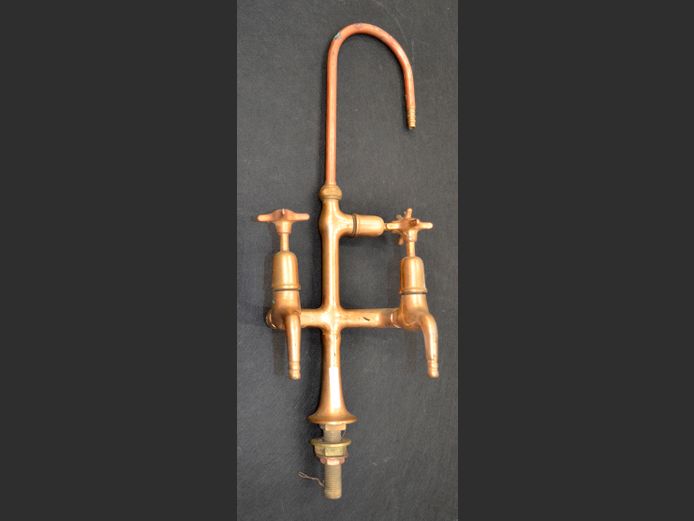 VINTAGE COPPER & BRASS MIXER TAP, 60cm High