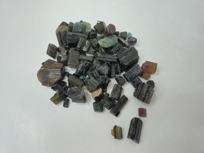 Lot of Mixed Rough Multi-Color Tourmaline Crystal Specimens