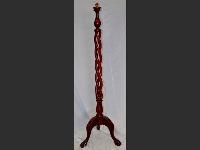 TEAK TWISTED STANDING LAMP, 158cm High