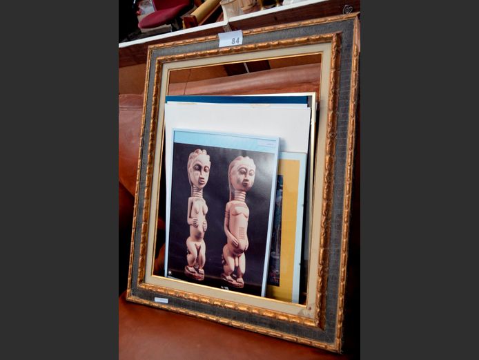 GILT PICTURE FRAME, FRAMED PRINTS, etc