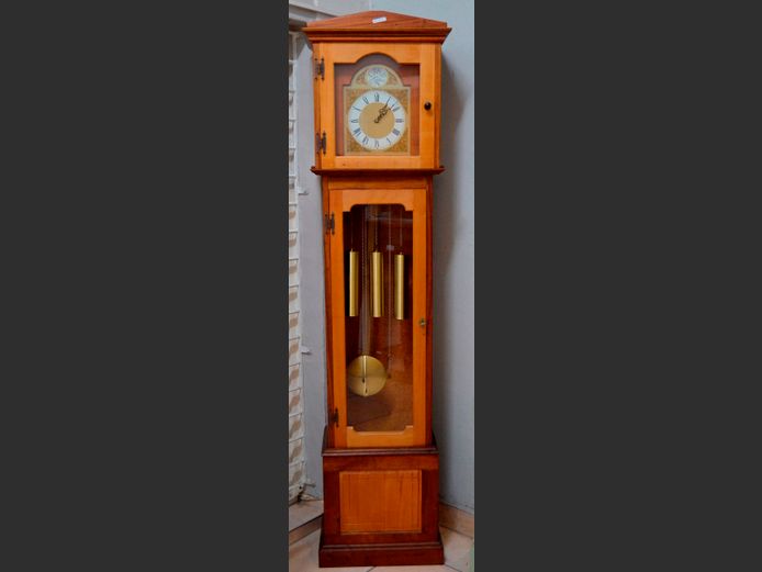 YELLOWWOOD & BLACKWOOD GRANDFATHER CLOCK, 51 x 32 x 205cm