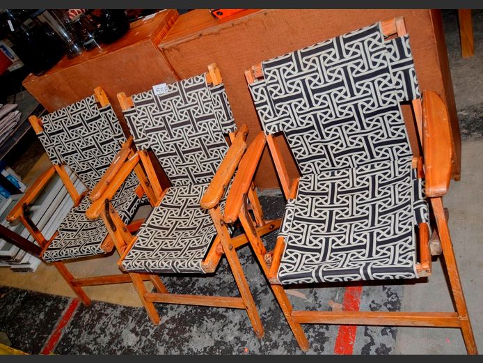 SET OF 3 SALIGNA FOLDING ARMCHAIRS