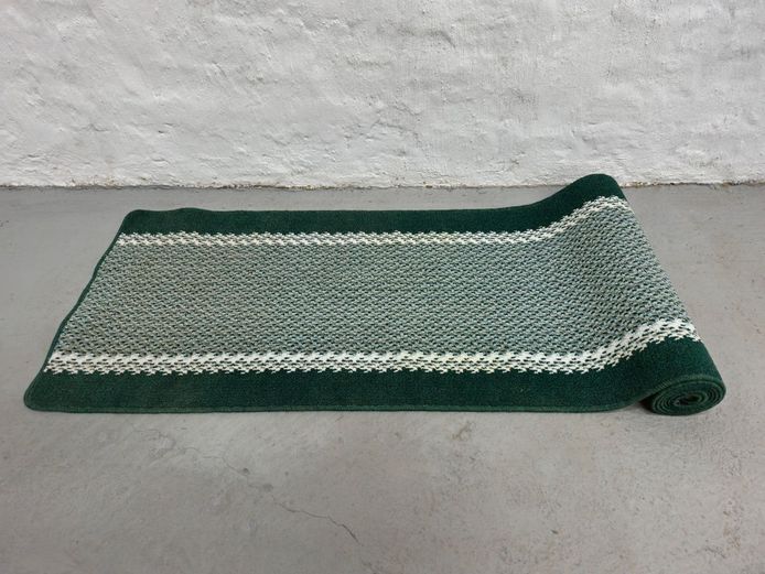 Tuftcraft Waltex Green and White Patterned Runner