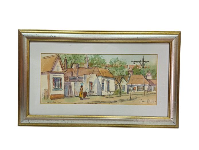 Doornfontein Street Scene – Signed Watercolour and Ink Study