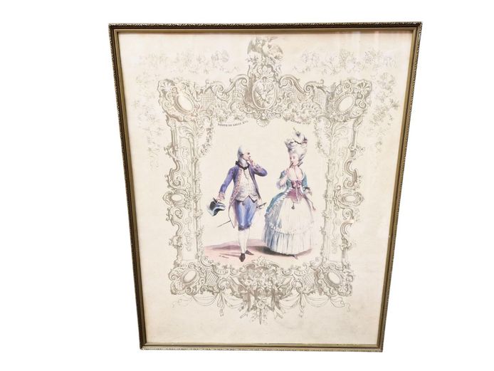 Antique French Louis XVI Rococo Deveria Print