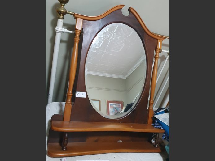 YELLOWWOOD & IMBUIA BEVELLED DRESSING TABLE MIRROR, 89 x 18 x 99cm