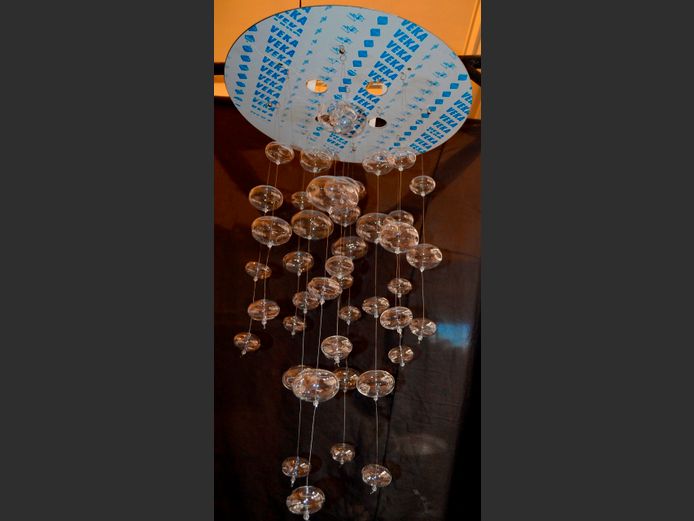 GLASS BALL CEILING LIGHT [Still in box, needs assembly]