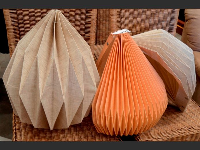 LOT OF 3: FOLDING LAMP SHADES, +/- 50cm High