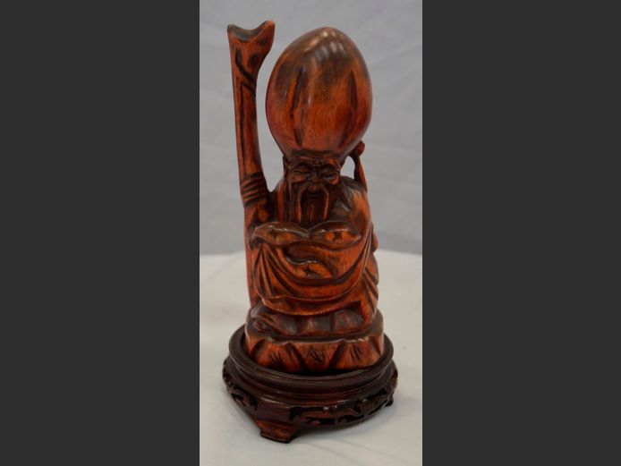CARVED FIGURINE "GOD OF LONGEVITY", 19cm High