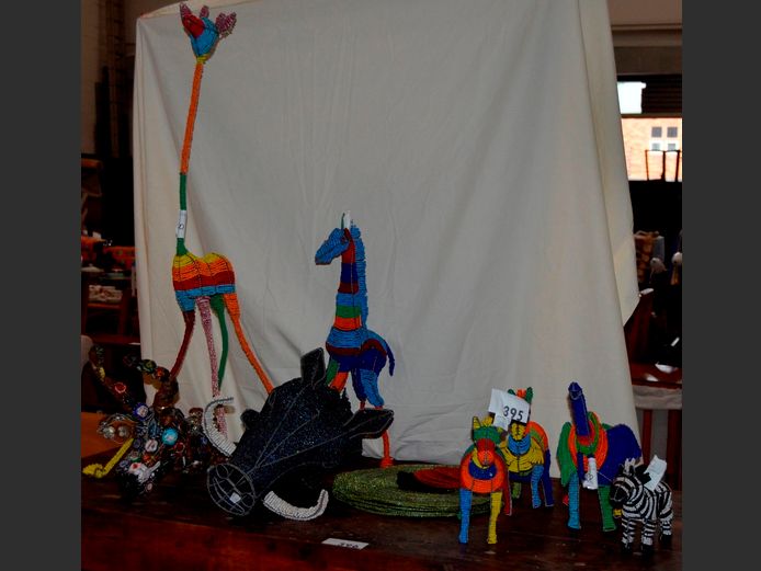 COLLECTION WIRE & BEAD ORNAMENTS: GIRAFFES, ELEPHANTS, HORSES, etc