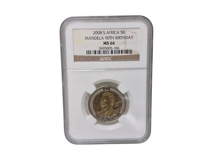 2008 South Africa R5 Mandela 90th Birthday – NGC MS 66
