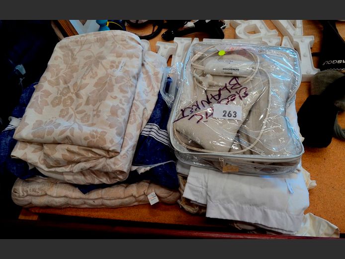 ELECTRIC BLANKET [Untested], DUVET COVERS, CURTAINS, etc