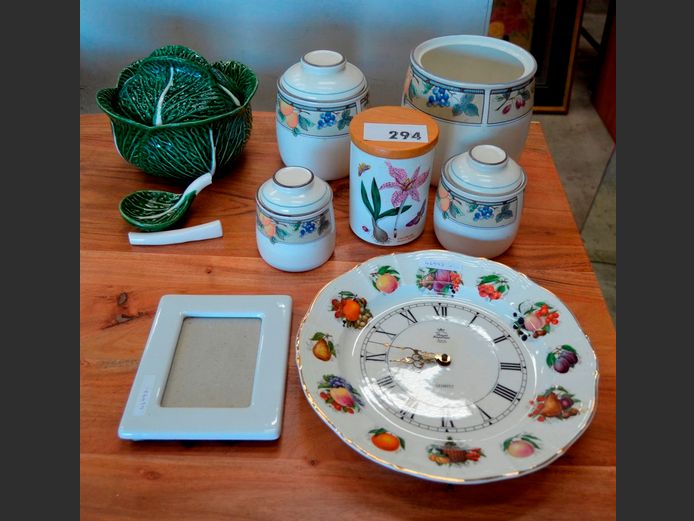 LARGE LOT: WHITE CERAMIC CASSEROLES, BOWLS, MUGS, etc
