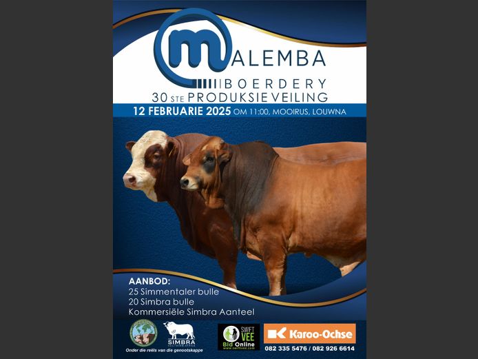 MALEMBA BOERDERY 30STE PRODUKSIEVEILING