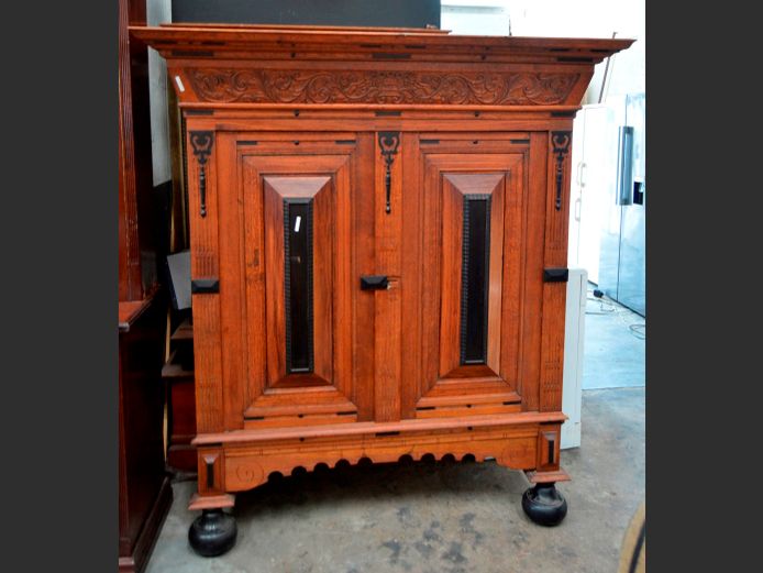 ANTIQUE DUTCH 2-DOOR KUSSING KAS, 158 x 59 x 174cm