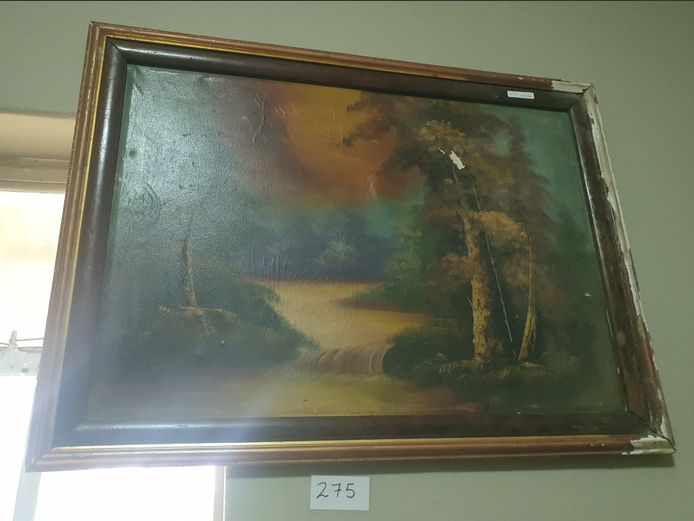 FRAMED OIL ON CANVAS "LANDSCAPE", 68 x 48cm [Some damage]