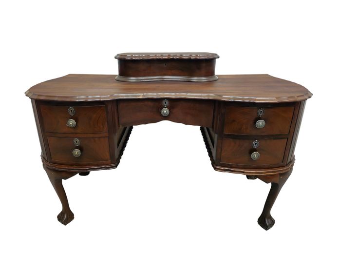 Vintage Kidney-Shaped Dressing Table with Ornate Detailing
