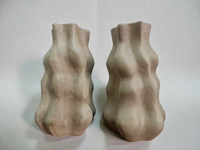 Pair of Contemporary Organic Form Fiberglass Vases