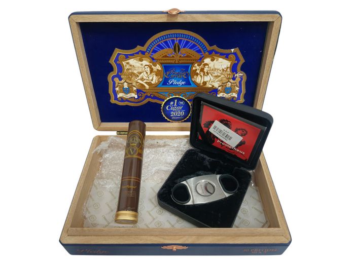Pérez-Carrillo Pledge Prequel Cigar Box with Prometheus Cutter & Empty Cigar Tube