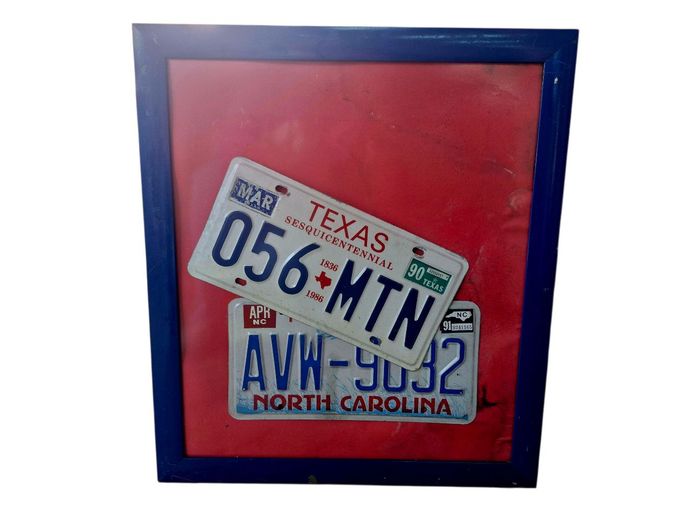 Framed Texas, US License Plates