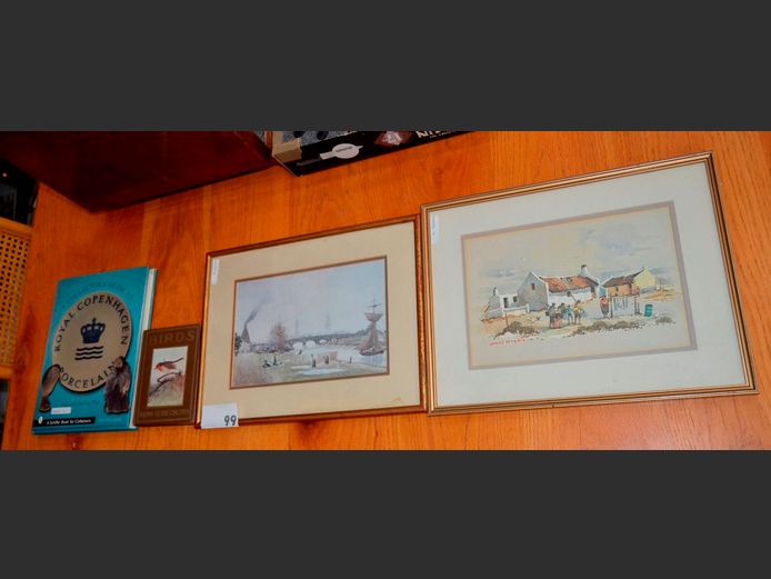 LOT: 2 x FRAMED PICTURES & 2 x BOOKS