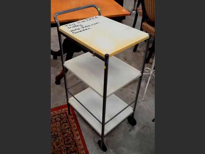 IKEA 3-TIER METAL TROLLEY, 55 x 38 x 97cm