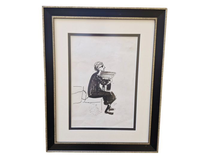 Framed Impressionist Drawing Signed Cele