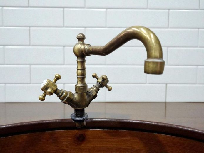 Vintage Solid Brass Dual-Tap Mixer