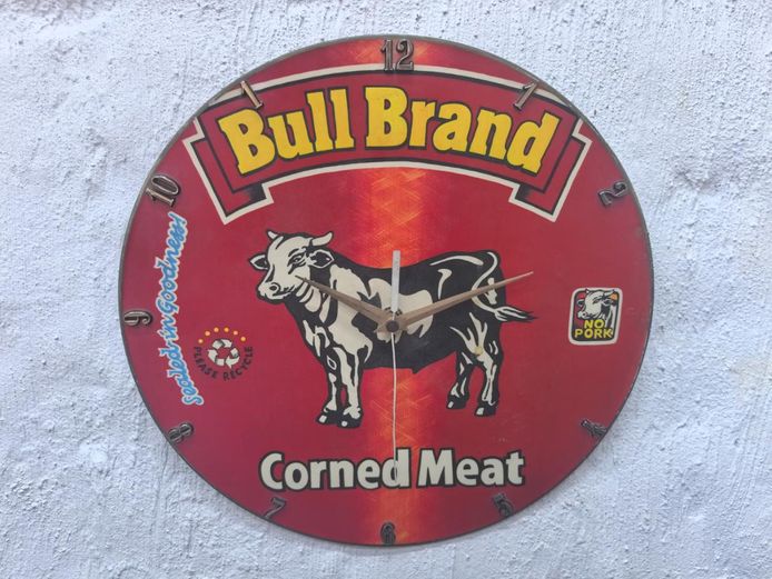 Bull Brand Recycled Vinyl Record Wall Clock