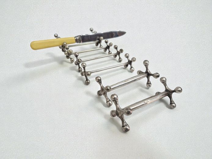 Six-Piece Antique James Dixon & Sons Silver-Plated "Jack" Knife Rests