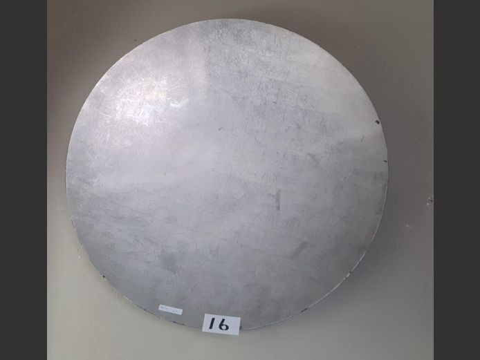 GLASS FIBRE SILVER DECORATIVE WALL PLATE,  67cm Diameter 