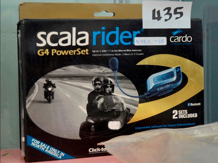 LOT: 2 x SCALA RIDER BLUETOOTH BIKE-TO-BIKE INTERCOMS [Untested]