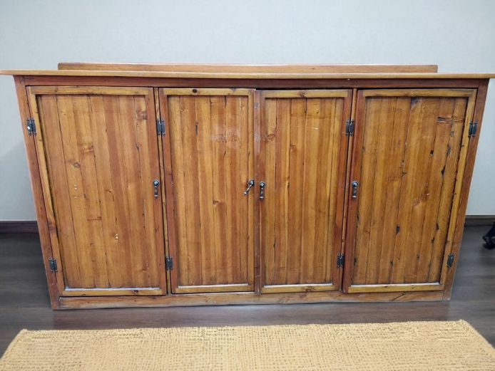 Large Vintage Oregon Wood Sideboard Cabinet
