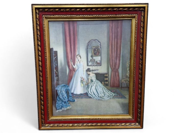 "Her First Ball Dress" Genre Scene Framed Print