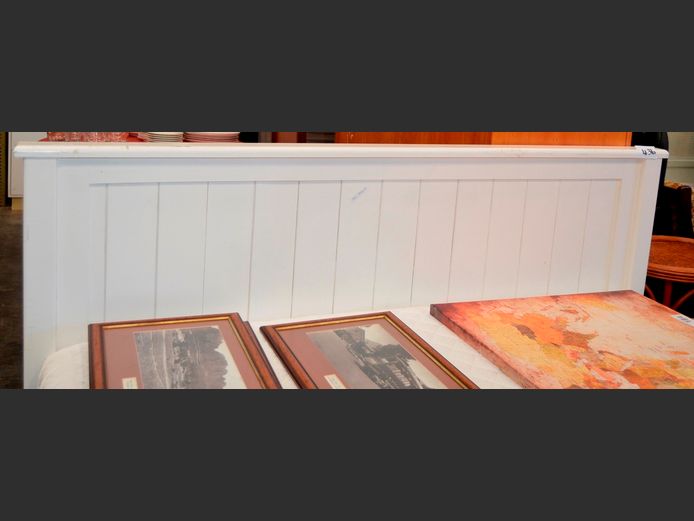 WHITE PAINTED DOUBLE HEADBOARD