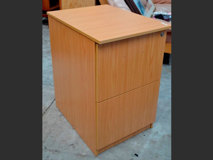 OAK FOIL 2-DRAWER PEDESTAL, 65 x 48 x 76cm [Needs handles]