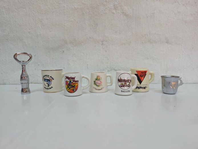 Vintage Coca-Cola Bottle Opener and Miniature Souvenir Mug Lot