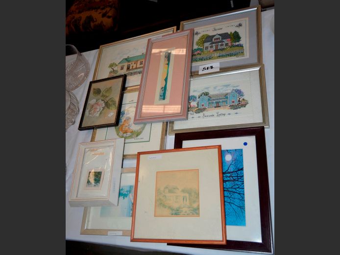 FRAMED NEEDLEPOINTS, PRINTS, etc