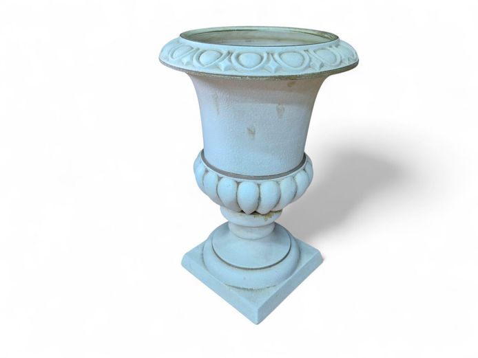 White & Gold Garden Urn Planter