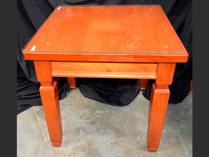 SALIGNA OCCASIONAL TABLE WITH GLASS TOP, 65 x 64 x 63cm